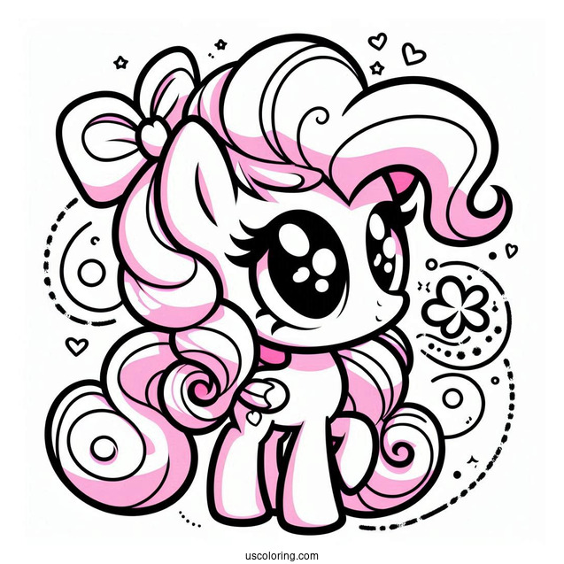 Cute Chibi Pinkie Pie Coloring Page For Preschoolers