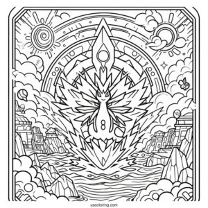 Pokemon Card Back Cover Coloring Sheet For Kids
