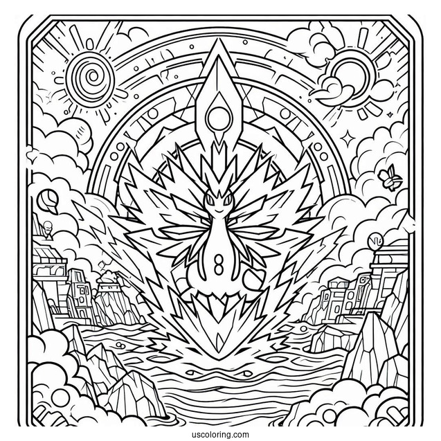 Pokemon Card Back Cover Coloring Sheet For Kids