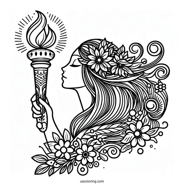 Olympics Coloring Page Torch For Kids