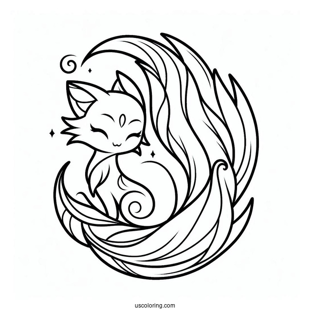 Tails Coloring Page Waving While Flying