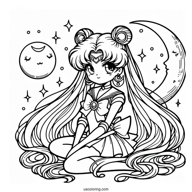 Simple Outline Of Luna Coloring In