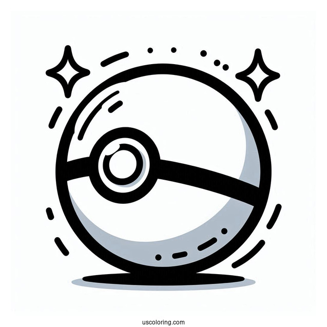 Pokéball Coloring Page Of Simple Pikaball Outline For Preschoolers