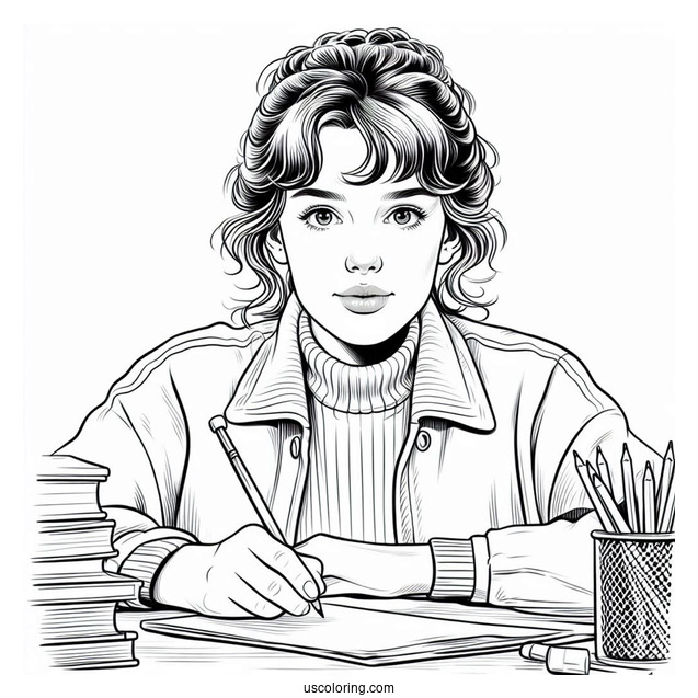 Nancy Wheeler Coloring Page