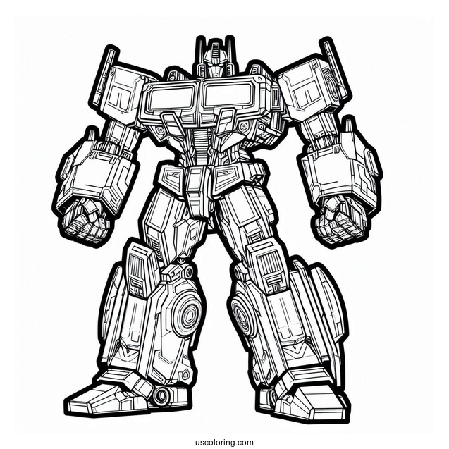 Simple Optimus Prime Coloring Page Outline