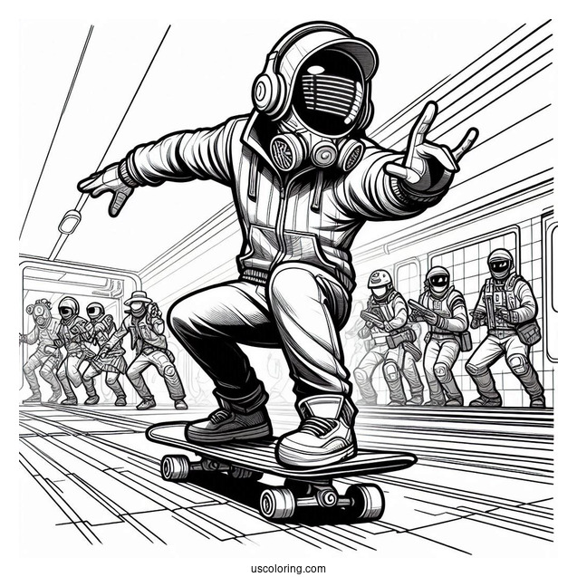 Subway Surfers Coloring Page Fresh Dancing To Stereo Music