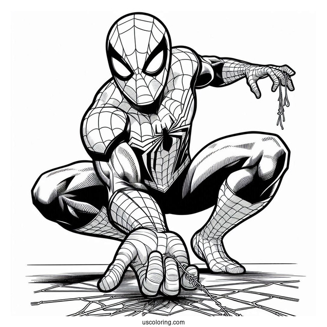 Spider-Man With The Avengers Coloring Sheet