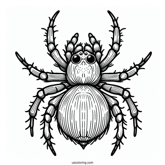 Simple Outline Of Spider To Color