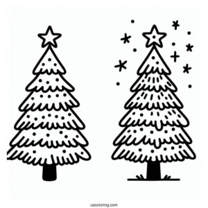 Easy Outline Of Christmas Tree Template For Preschoolers