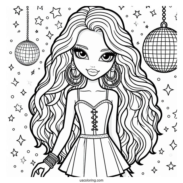 Coloring Page Of Bryce In Disco Club