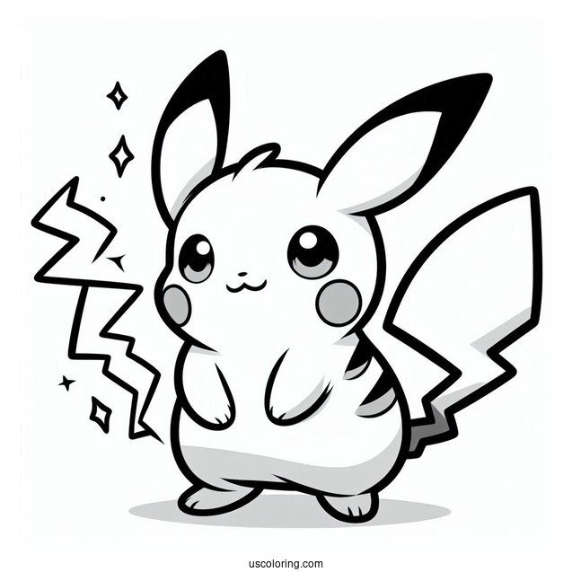 Cool Raichu Coloring Page With Lightning Cheeks