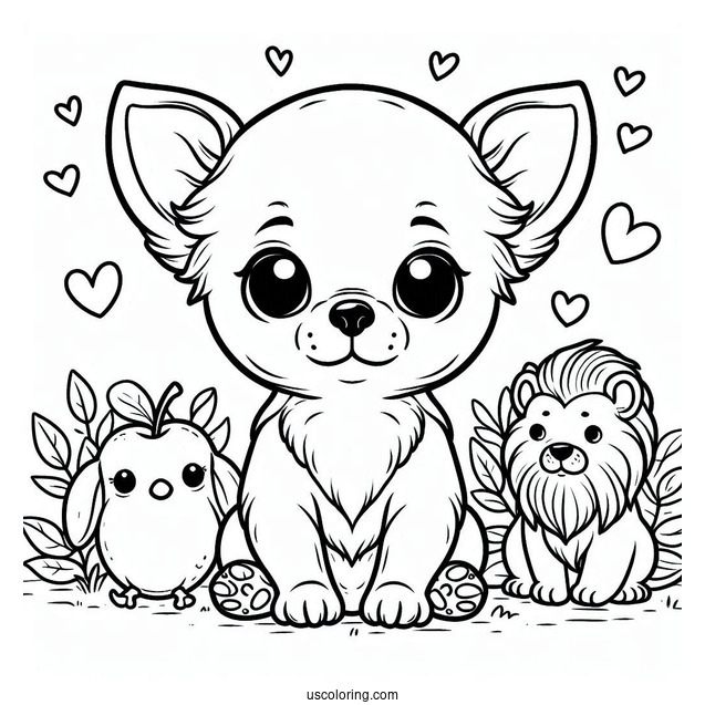 Cute Baby Chihuahua Coloring Page For Preschoolers
