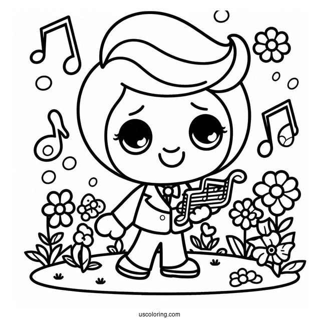 Easy My Melody Coloring Page For Kids