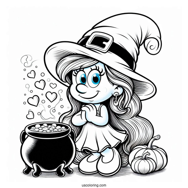 Witch Smurfette With Cauldron