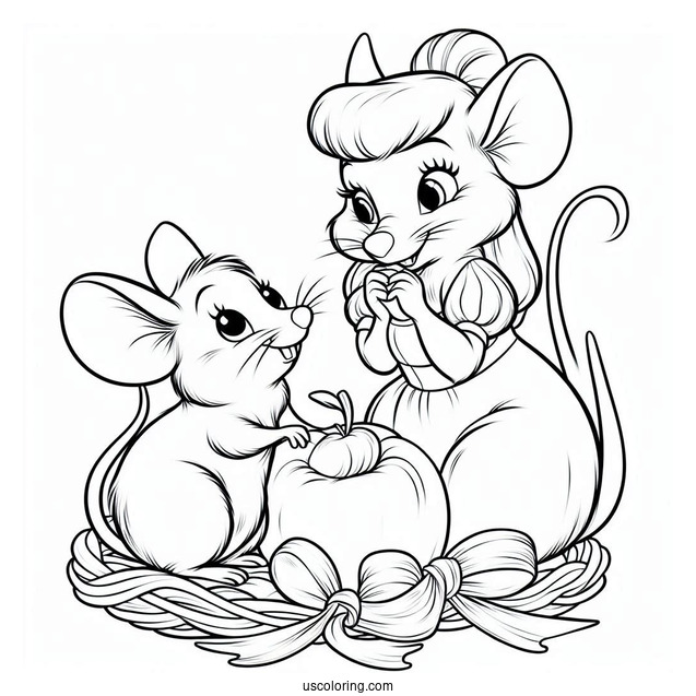 Jaq And Gus Mice From Cinderella To Color