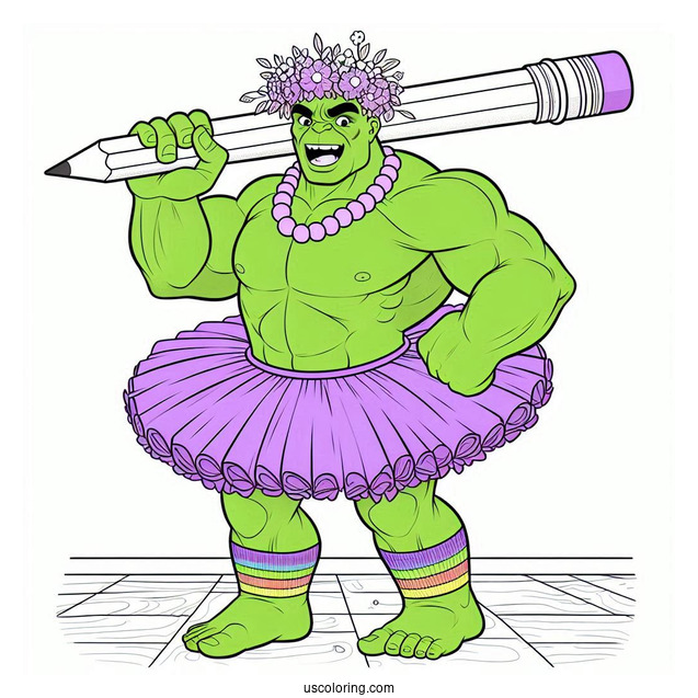 Hulk With The Avengers Coloring Sheet