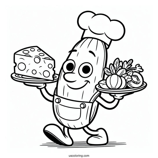 Ratatouille Coloring Page Carrying A Slice Of Cheese