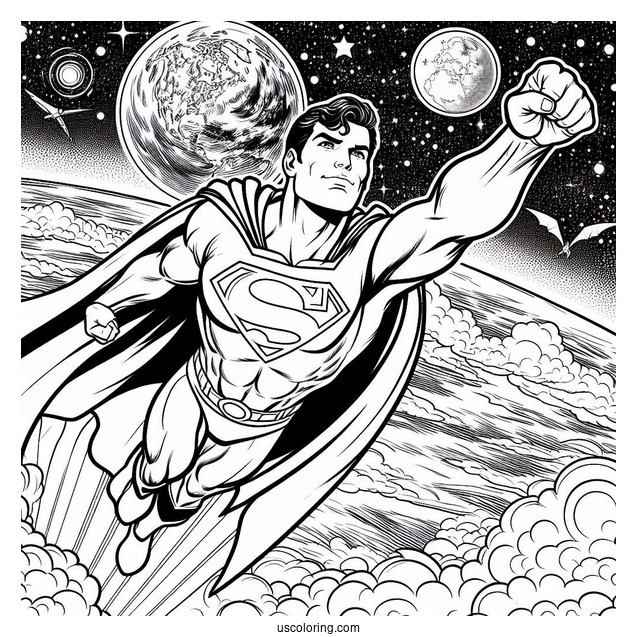 Superman Flying In Outer Space