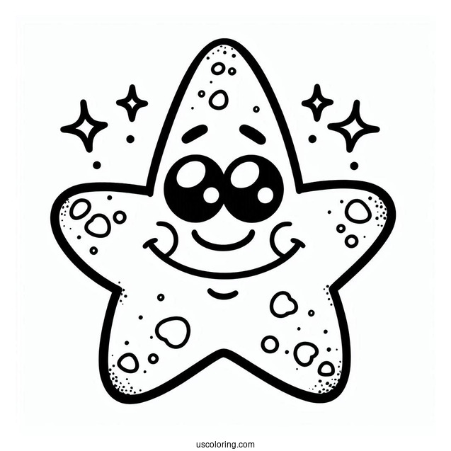 Simple Outline Of Patrick Star Coloring Page Drooling