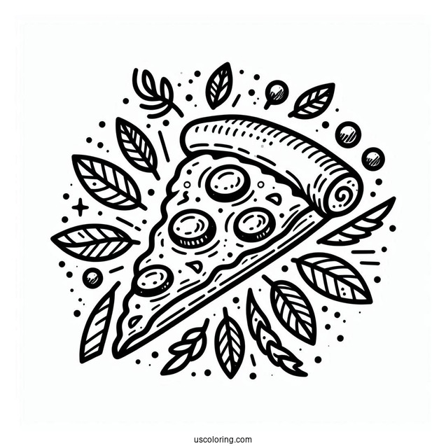 Cartoon Pizza Slice Coloring Sheet