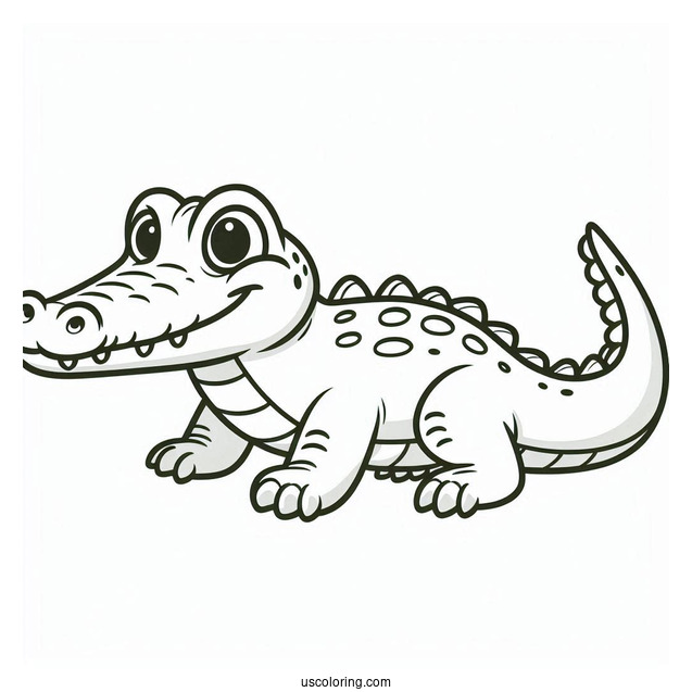Easy Outline Of a Crocodile For Preschoolers