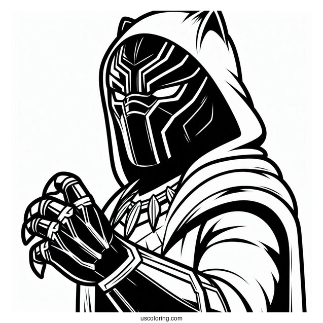 Among Us Black Panther Coloring For Kids