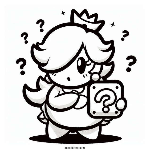 Simple Rosalina Coloring Page And Bowser Holding Question Mark Block