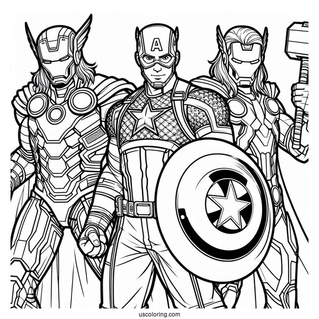 Captain America With Thor And Iron Man