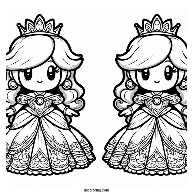 Detailed Rosalina Coloring Page In Gown For Kids