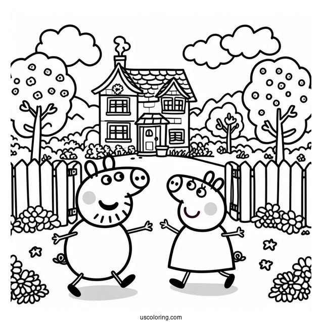 Peppa Pig Playing With Friend Outside