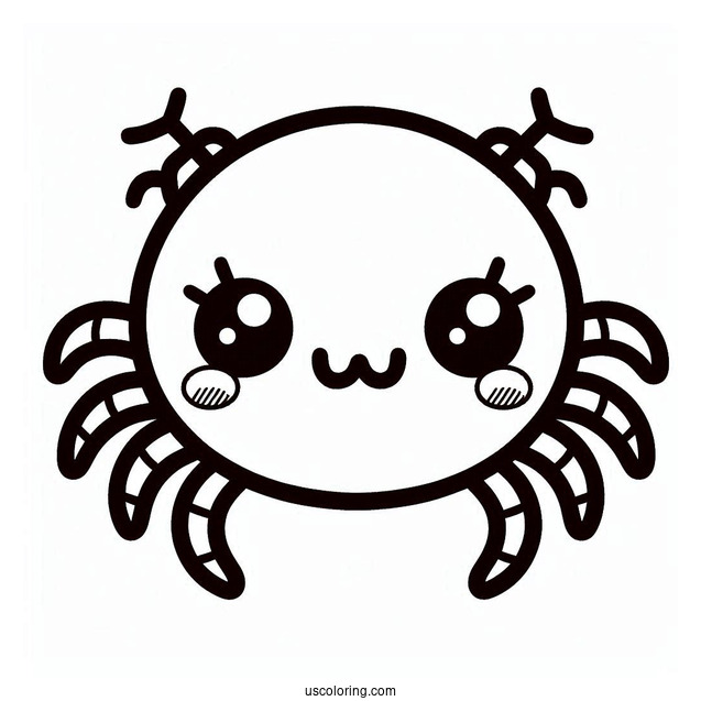 Adorable Kawaii Spider Coloring Page