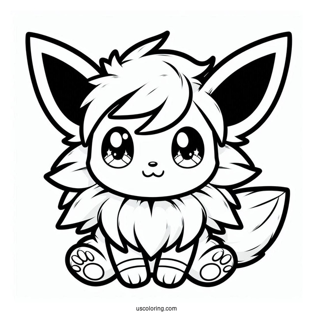 Chibi Jolteon Coloring Page For Kids