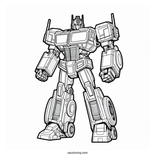 Simple Optimus Prime Coloring Page Outline
