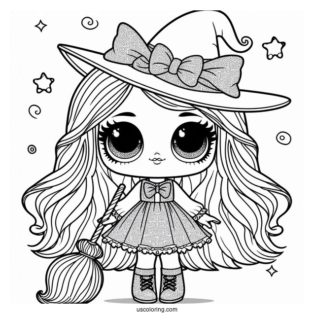 LOL Surprise Doll Dressed As a Witch To Color