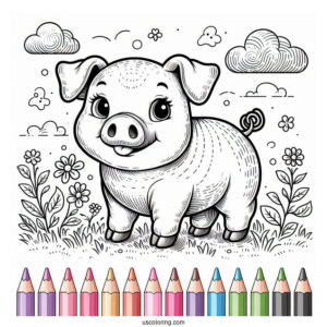 Porky Pig Coloring Sheet