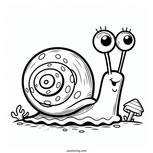 Garry The Snail Coloring Picture For Kids