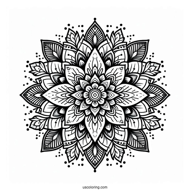 Intricate Flower Mandala Coloring Page