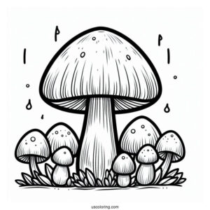 Bell Shaped Mushroom Coloring Page For Kids