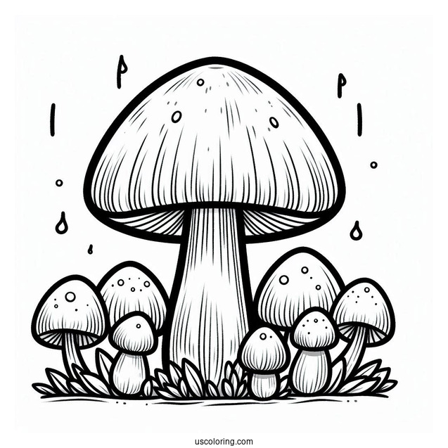 Bell Shaped Mushroom Coloring Page For Kids