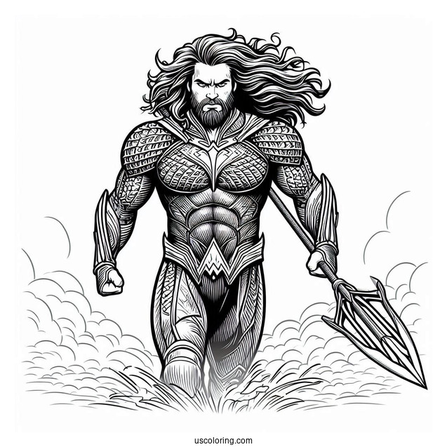 Angry Aquaman Coloring Page Walking For Kids
