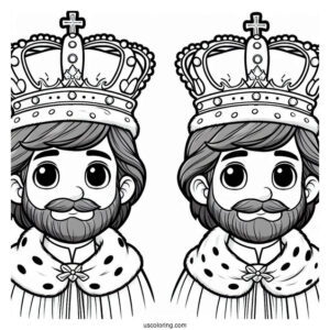 Coloring Sheet Of King Wearing Crown