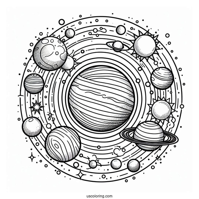 Simple Solar System Coloring Picture