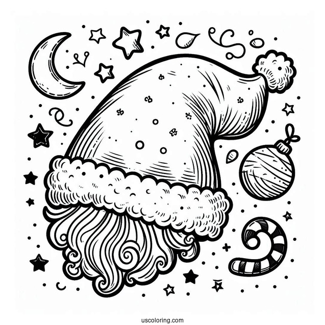 Santas Hat Coloring Page