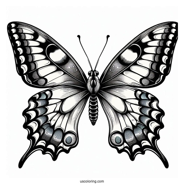 Swallowtail Butterfly With Detailed Wings
