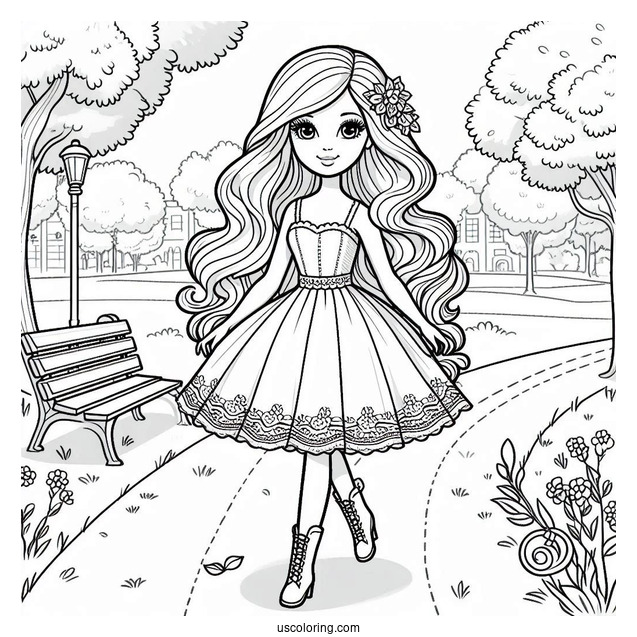 Barbie Walking At The Park