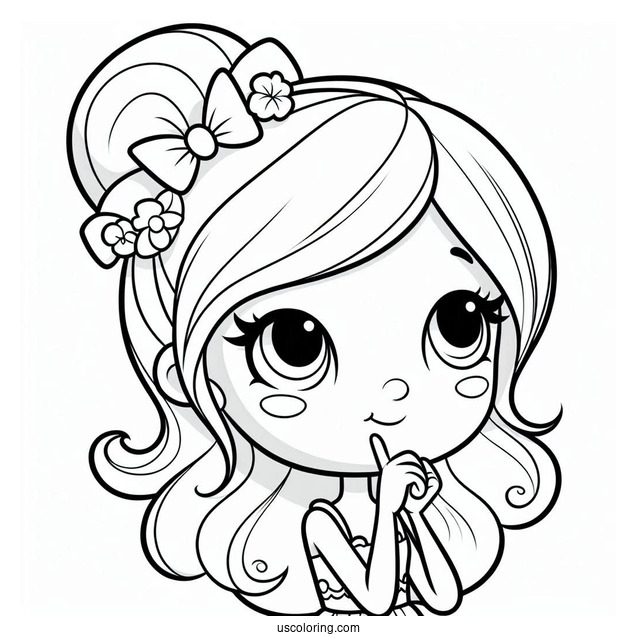 Polly Pocket Coloring Page Thinking Pose