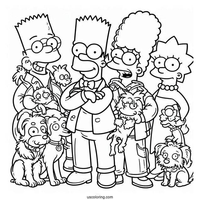 The Simpsons With All Characters And Pets