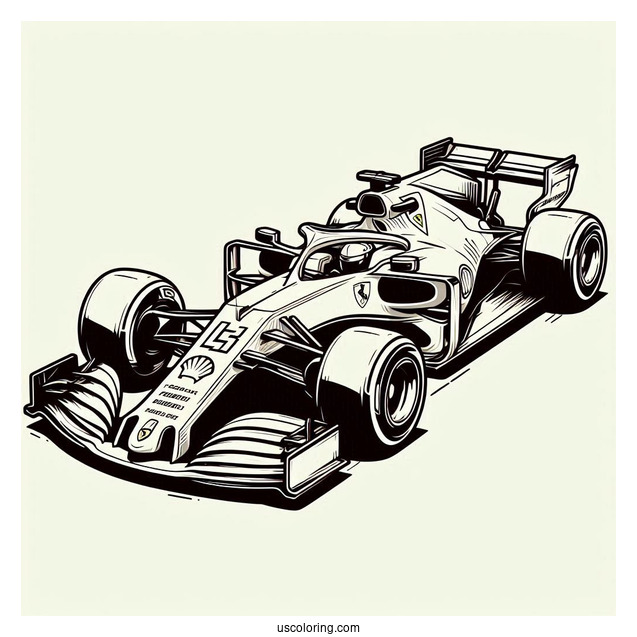 Ferrari F1 Coloring Page Car For Kids