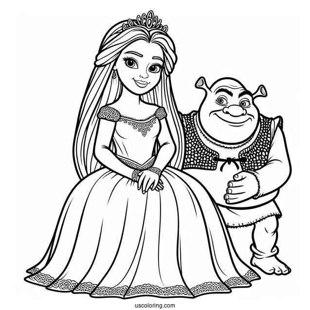 Princess Fiona As a Ogre To Color