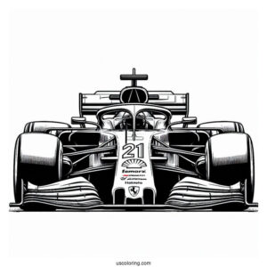 F1 Coloring Page Ferrari Race Car